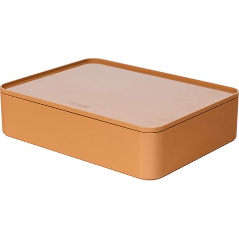 HAN 1110-83 - SMART-ORGANIZER ALLISON, pratico portautensili impilabile con vassoio interno e coperchio, colore: caramel brown (1/4)