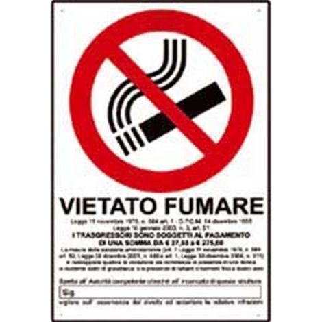 10PZ CARTELLO "VIETATO FUMARE" - cm.20x30h.