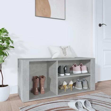 Armoire à chaussures,Meuble à chaussures,Etagère de Rangements Gris béton 100x35x45 cm Bois d'ingénierie HYB36565 (1/5)