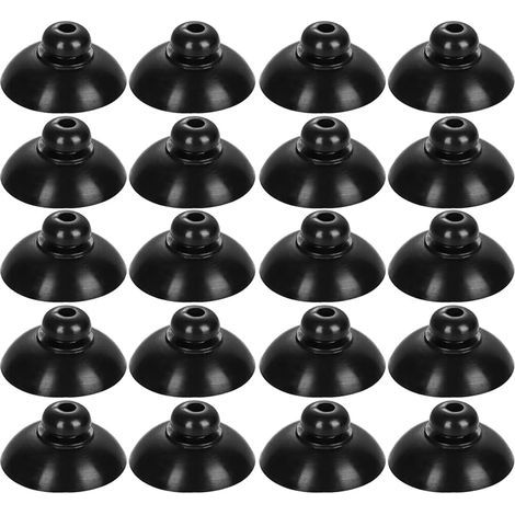 Lot de 20 Ventouses Caoutchouc Noir, Forte Adhérence Verre Lisse, Pour Aquarium Eau Douce Et Salée (1/5)