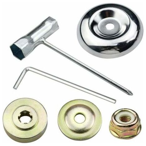 6 Morceaux Kit Ecrou Tete Debroussailleuse Universelle Kit Fixation écrou Lame Boîte, Pour Tondeuse à Gazon Tondeuse Débroussailleuse (1/5)