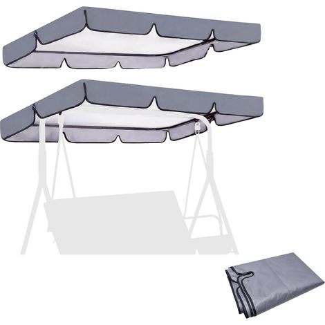 Waterproof Swing Roof with 4 Adjustable Tunnels Waterproof Swing Cover with Hook and Loop Strip, Replacement Roof for Swing, Grey, UV Resistant (1/5)