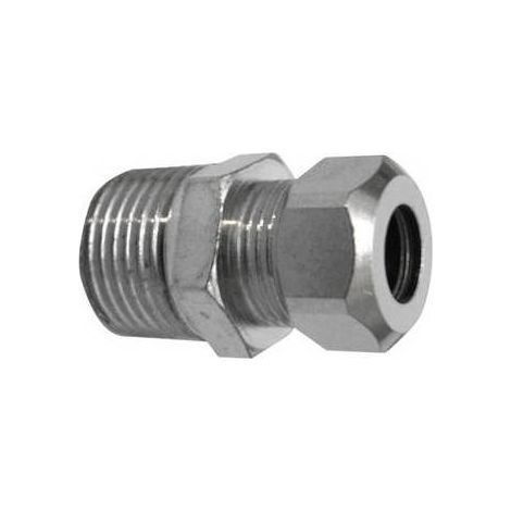 RACCORD BICÔNE CHROMÉ POUR TUBES Taille : 3/8 x 3/8  Diam. 10