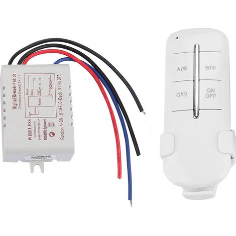 Interrupteur à distance RF pour lampe réceptrice sans fil ON/OFF AC180-240V (1 voie 1000W) (1/5)