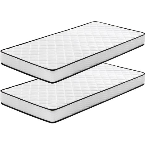 Iztoss – Lot de 2 matelas mémoire de forme 90x200cm – Épaisseur 16cm – 7 zones de confort – Super respirant – Emballage sous vide (1/7)