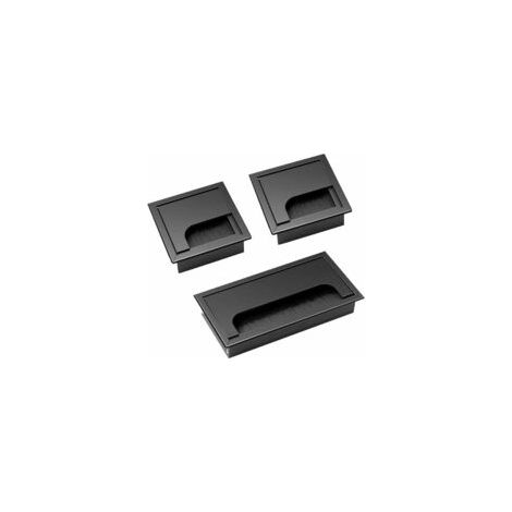 Câble Passe Couvercle 3 Pièces Carrée noir Passe Câbles Encastrables Bureau Cache Cable bureau en Alliage D'aluminium Sortie de Cable Passage de Cable 80 x 80 mm 160 x 80 mm (1/5)