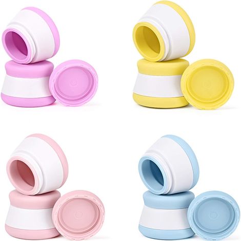 Portable Silicone Cosmétique Vide Pot, Bocal de Voyage Crème Baume Maquillage Récipient de Shampooing Cas, Bote en Silicone sans BPA, Approuvé par la TSA, sans BPA - 4 Pièces 20 ML, (1/5)