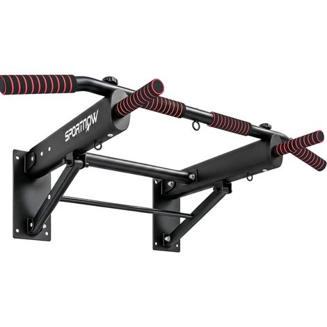 Barra de dominadas plegable para pared de acero, negra, 98 x 65 x 31 cm, hasta 120 kg (1/5)