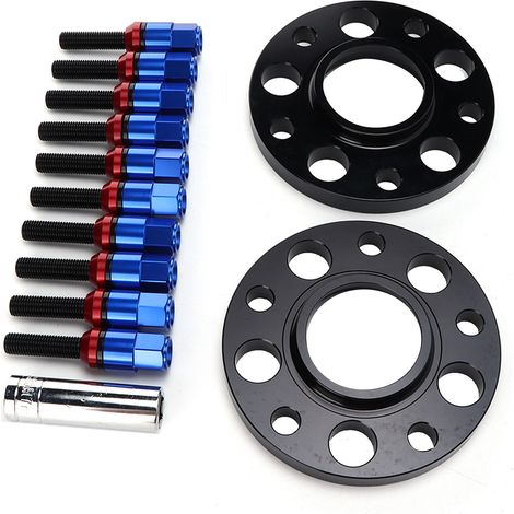 15-mm-Radnabenverbreiterungssatz mit Schrauben für BMW 1er, 3er, 5er, 6er, 7er, 8er, Z3, Z8, M3, M5 – Blau, Spurverbreiterungen mit Flansch, Ersatzset (1/5)