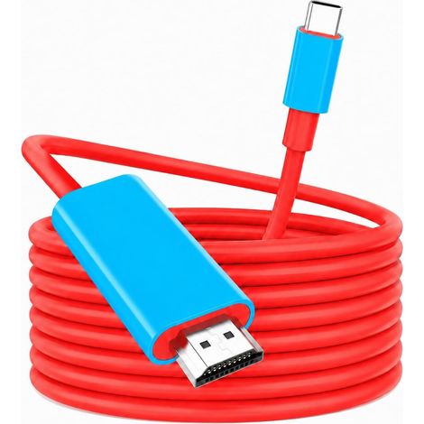 Câble USB C vers HDMI pour 2/OLED, Adaptateur TV, 2m 3 en 1 avec Charge Rapide PD 100W et Sortie Vidéo 4K@60Hz, Station d'accueil Portable Compatible Deck/MacBook/iPad/PC (1/5)