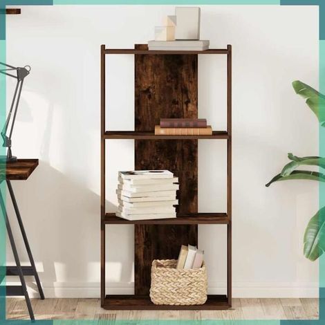Bibliothèque - 860269 - chêne fumé - 60 x 30 x 120 cm - bois d'ingénierie (1/5)