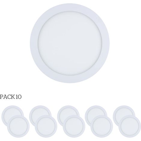 Forlight Easy Circular - 10 Downlights con LED integrado 3000K para iluminar hacia abajo ON/OFF ø30cm Color Blanco