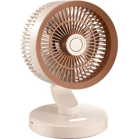 Ventilador de escritorio oscilante con oscilación automática de 180° e inclinación manual de 90°, 5 velocidades, luz nocturna integrada, carga USB-C, ventilador personal silencioso, ideal para el hoga (1/3)