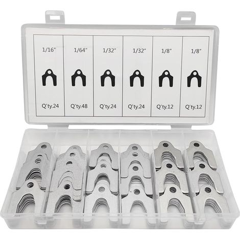 144-teiliger Karosserie-Einstellscheibensatz mit Aufbewahrungsbox, Dicken 1/8", 1/16", 1/32" und 1/64", zur Sturzeinstellung.