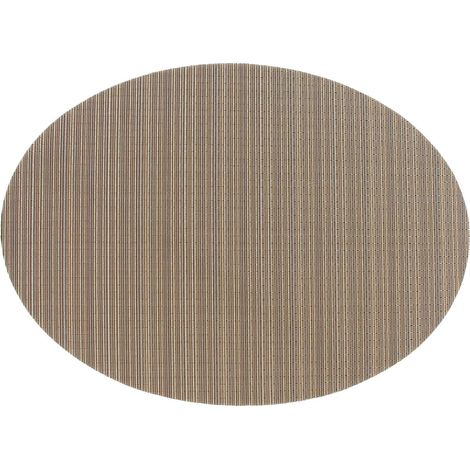 Sets de table marron de style américain pour tables à manger, en vinyle tissé, antidérapants, thermiquement isolants, résistants aux taches et lavables. (1/4)