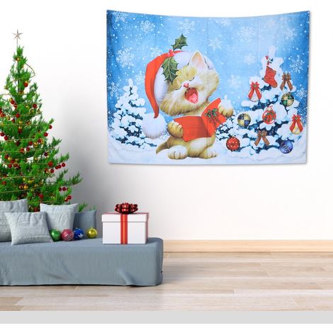 Wandteppich mit Weihnachtsmotiv, 200 x 150 cm, ideal für Wohnzimmer, Schlafzimmer, Studentenwohnheim oder jeden anderen Raum im Haus. (1/5)