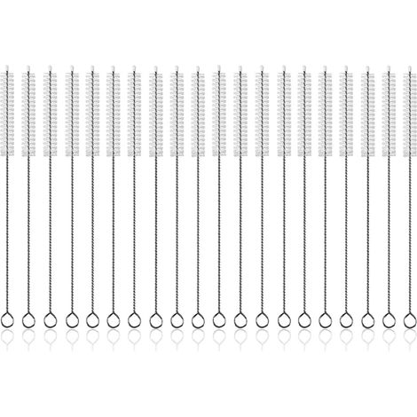 Sollbry Goupillon Paille 20 Morceaux-Brosse en Paille-Goupillon Gourde-Brosse De Nettoyage De Paille-La Brosse à Paille en Acier Inoxydable Est Réutilisable (1/5)