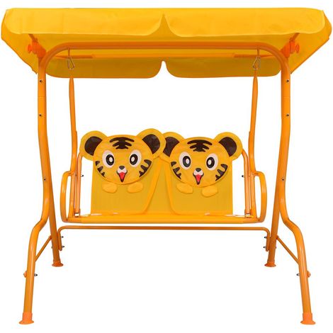 Balancelle de jardin, Chaise Fauteuil Suspendu, pour enfants Jaune 115x75x110 cm Tissu OIB1695E (1/5)