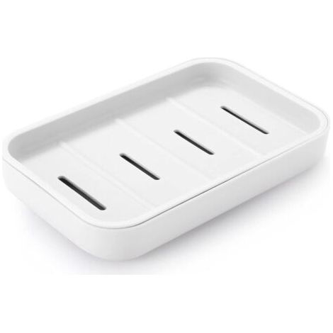 1 pc (blanc) Porte-savon de salle de bain avec égouttoir, économiseur de savon pour la douche, nettoyage facile, sec, empêche le savon mousseux
