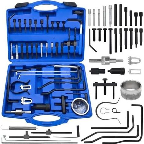 Kit di attrezzi per la regolazione della fasatura del motore, set di bloccaggio e albero motore compatibile con motori diesel e benzina Peugeot, Citroen, PSA Dual TDI HDI. (1/5)