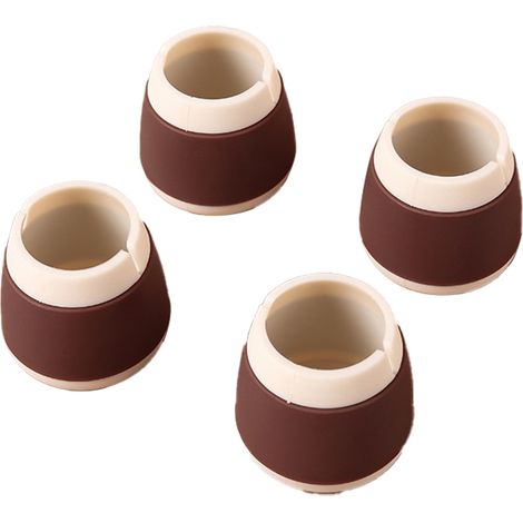 Patins de protection pour pieds de chaise, embouts antidérapants et antirayures en silicone marron, lot pour meubles, tabourets, protection de sol pour maison. (1/5)