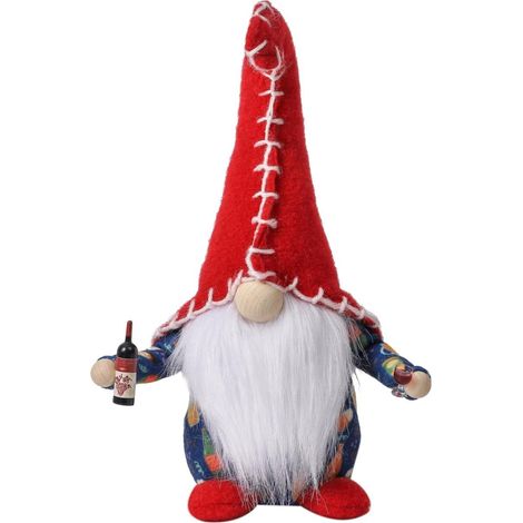Gnome - Ornement - Déco Table - Hauteur 26 cm - Tissu Doux - Pour Intérieur - Idéal Bureau Salon Chambre - Unité