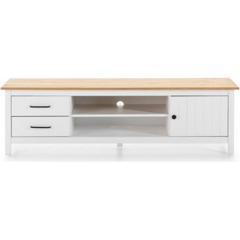 Mueble para TV Mariana acabado blanco, 47 cm(alto) 157 cm(ancho) 40 cm(largo) (1/4)