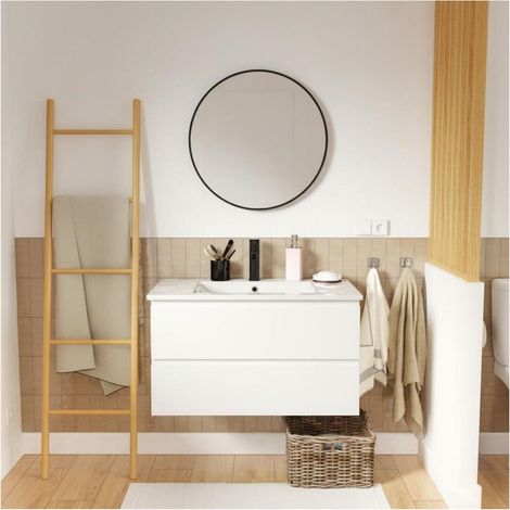 Mobile bagno singolo 80cm con rubinetto e specchio SORRENTO