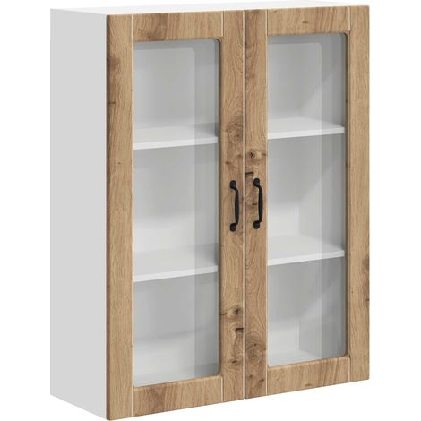 Wall Glass Cabinet LUCCA Artisan Oak 80 x 31 x 100 cm vidaXL
