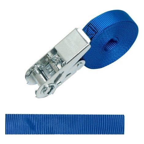 Ratchet lashing straps, length 6 m, width 25 mm, load capacity 800 kg, 2 pieces, blue (1/5)