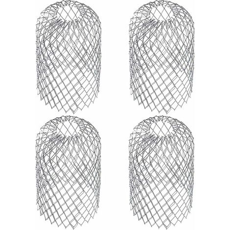 Pack de 4 rejillas para canalones, filtro de hojas de malla, cubierta de canalón de acero inoxidable 8x17cm para aprox.