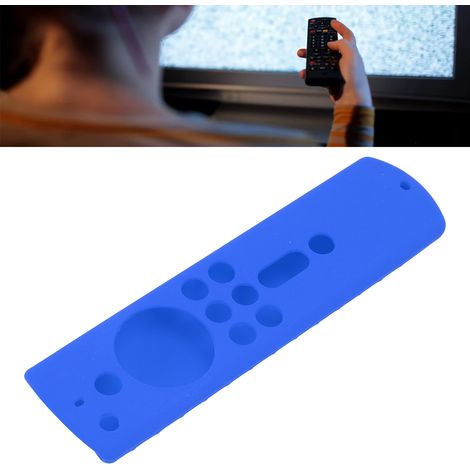 Housse silicone protectrice pour télécommande Fire TV Stick 4K 2018, bleu, anti-dérapante avec lanière (1/5)