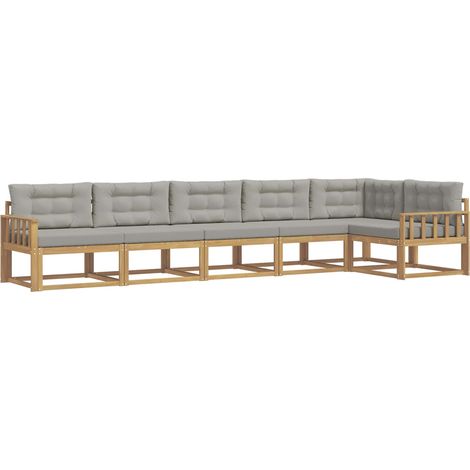 Outdoor Sofa Set 4 pcs White and Light Grey Polyester vidaXL (1/5)