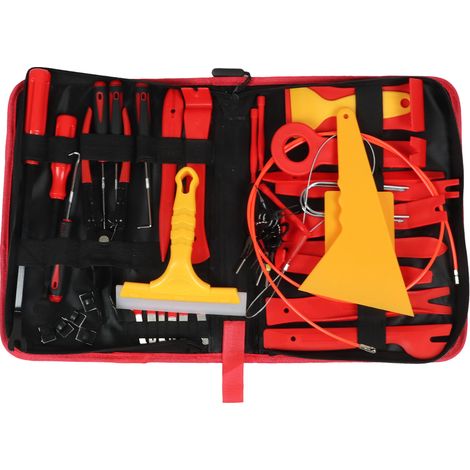 Kit de 51 outils de démontage de garnitures de voiture, robuste et ergonomique, pour panneaux de porte et garnitures audio. (1/5)