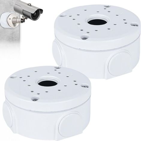 Boîte de jonction en plastique 2 pièces pour caméra de surveillance hémisphérique, boîte cachée, support de webcam, caméra bullet et panneau solaire, installation intérieure et extérieure (1/5)