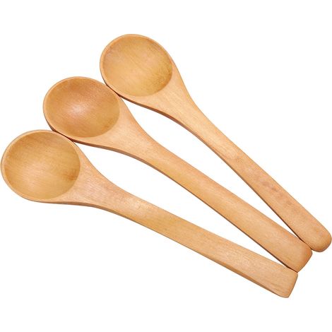 30 Mini-Löffel aus Naturholz für Kinder, Küchenutensil, Gewürzlöffel, 30er-Set (1/5)