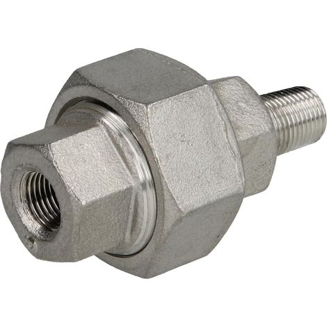 Raccord à visser étanchement plat en inox 1/8'' FF/FM
