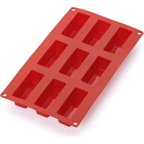 1 - Moule Pâtisserie - Silicone Platine - 9 Cavités Pour Mini Cakes - Cuisson Homogène Et Anti-adhérent - Four Et Lave-vaisselle - Rouge - 30x17,5cm (1/4)