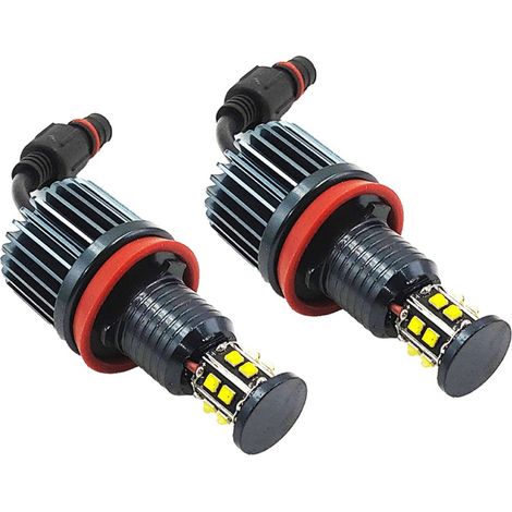 Anneau Led Pour Phare Avant - Ampoule H8 120 W 6000 K - Compatible Voiture BMW Série 1 3 5 6 X1 X5 X6 Z4 - Lot De 2 (1/5)