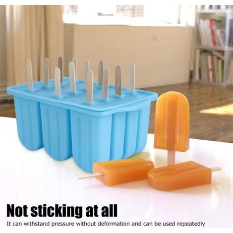Sorbetière - Moule En Silicone Alimentaire - Pour Glaces Et Yaourts Congelés - Résistant À -40 ℃ À 230 ℃ - 50 Bâtons En Bois Inclus (1/4)