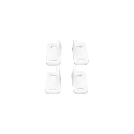 Lot de 2 Guide de Sol de Porte de Grange, butées de Porte de Grange Blanches en Acier au Carbone en Plastique pour Porte coulissante, Guide inférieur Support de Sol pour Armoire d'hôtel de Dort (1/5)