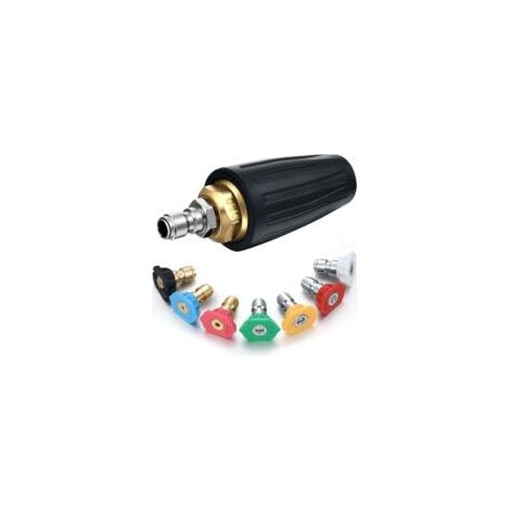 Ugello turbo rotante da 4000 PSI per idropulitrice ad alta pressione da 4,0 GPM con 7 ugelli a getto multi-grado (0, 15, 25, 40, 65 gradi, risciacquo, sapone).