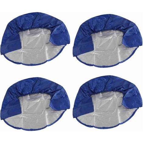 LUCKDANO 4 Pièces 32 Pouces Couvre-pneus Protecteurs de Roue RV Camion Voiture Remorque Couvre-Roues avec Bande élastique pour la Protection Contre la Poussière et l'eau (Blue) (1/5)