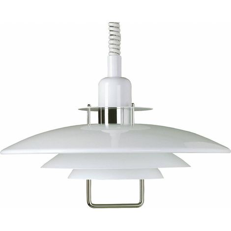Belid Primus - Luminaire suspendu à 1 ampoule en forme de dôme, chrome, blanc, E27 (1/3)
