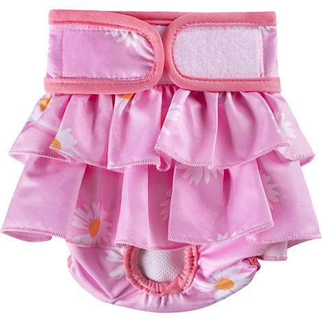 Couche Pour Chienne - Lavable Réutilisable - Absorbante Anti-Fuites - Pour Chaleur Physiologique ou Incontinence - Tailles XS à XL (1/5)