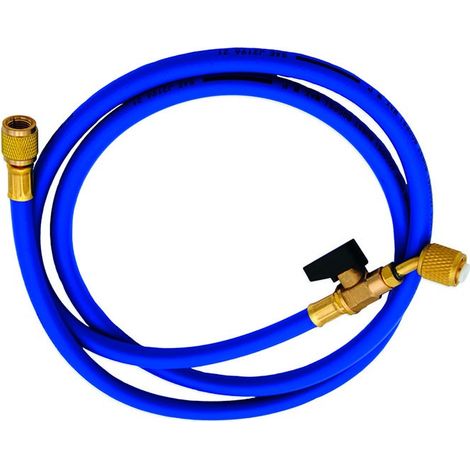 Tubo flessibile blu con rubinetto a 45° - 1/4" SAE x 1/4" SAE per Vuoto e Carico 00000011663