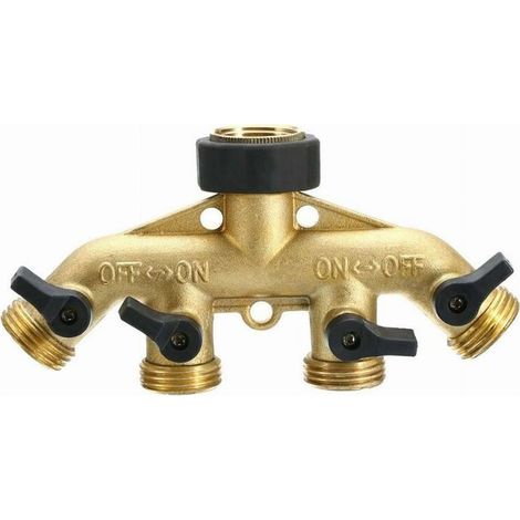 Inverseur de vanne à bille 4 voies en cuivre, inverseur de robinet, arrosage de jardin, irrigation agricole, accessoires de lavage de voiture domestique (1/5)