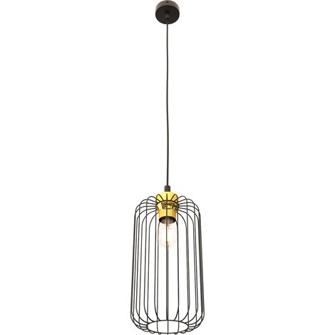Sospensione Minimal Industrial Vander 1 Luce Nera E Oro (1/5)