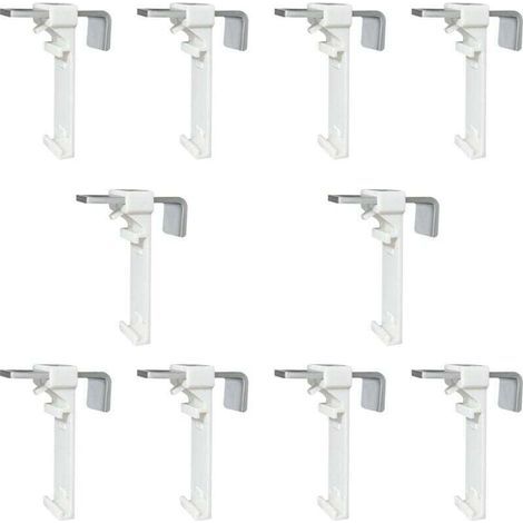Set mit 10 Klemmhalterungen für Doppelrollos, bohrfreie Doppelrollos, zum Aufclipsen und Kleben, als Ersatzteil zur Befestigung an einem feststehenden PVC-Fenster (1/4)