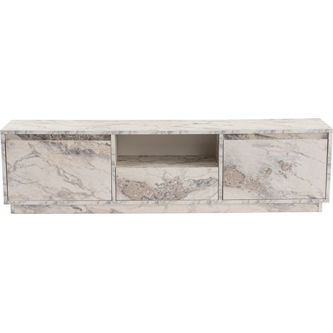 Porta TV in legno "Vanguard" 160 x 30 x 42 cm - marmo Fresia (1/5)